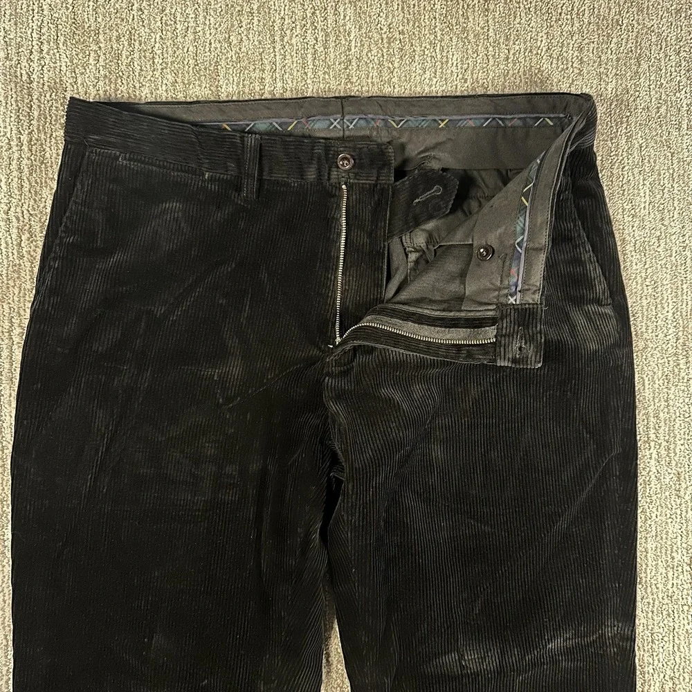 Polo Ralph Lauren Preston Pants Mens 38x34 Black Corduroy Trouser Vintage 90s‎
